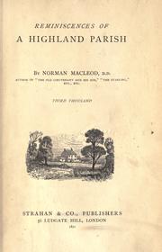 Cover of: Reminiscences of a Highland parish