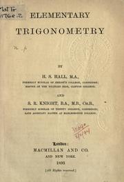 Cover of: Elementary trigonometry by Henry Sinclair Hall