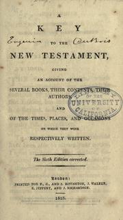 Cover of: A key to the New Testament by Thomas Percy