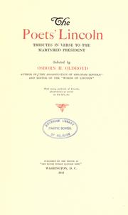 Cover of: The poets' Lincoln: tributes in verse to the martyred President