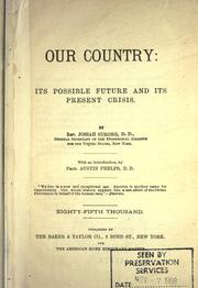 Cover of: Our country by Josiah Strong