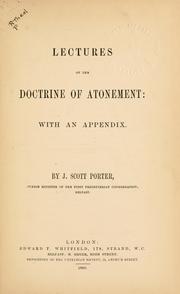 Cover of: Lectures on the doctrine of atonement; with an appendix.