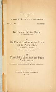 Cover of: 1. Government forestry abroad by Pinchot, Gifford
