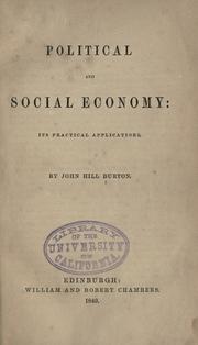 Cover of: Political and social economy by John Hill Burton