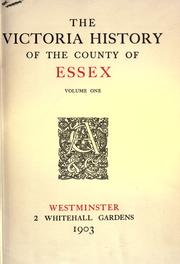 Cover of: The Victoria history of the county of Essex. by 