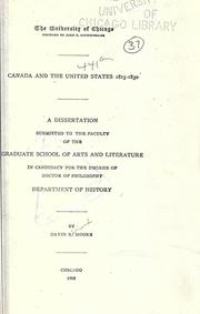 Cover of: Canada and the United States 1815-1830 by David Richard Moore, David Richard Moore