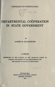 Cover of: Departmental cooperation in state government.