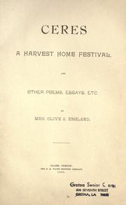 Cover of: Ceres, a harvest home festival by Olive S. England