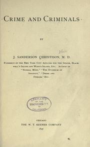 Crime and criminals by J. Sanderson Christison