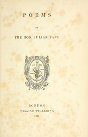 Cover of: Poems by Julian Henry Charles Fane