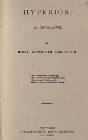 Cover of: Hyperion by Henry Wadsworth Longfellow