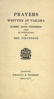 Cover of: Prayers written at Vailima by Robert Louis Stevenson