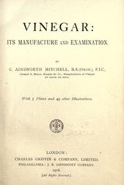 Cover of: Vinegar: its manufacture and examination.