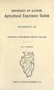 Feeding pure-bred draft fillies by J. L. Edmonds