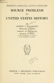 Cover of: Source problems in United States history. by McLaughlin, Andrew Cunningham