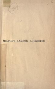 Cover of: Samson Agonistes. by John Milton