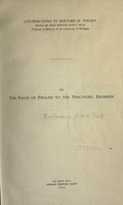 Cover of: The value of English to the practicing engineer.