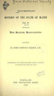 Cover of: Documentary history of the state of Maine. by Maine Historical Society, Maine Historical Society