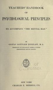 Cover of: Teachers' handbook of psychological principles to accompany "the mental man".