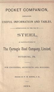 Cover of: Pocket companion containing useful information and tables appertaining to the use of steel