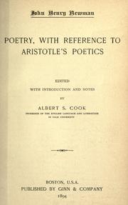 Cover of: Poetry, with reference to Aristotle's Poetics by John Henry Newman