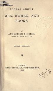 Essays about men, women, and books by Augustine Birrell