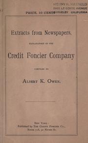 Newspaper articles relating to the Credit Foncier Company by Albert Kimsey Owen