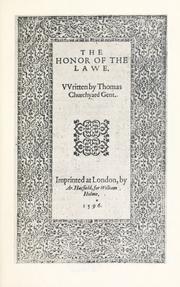 Cover of: The honor of the lawe.