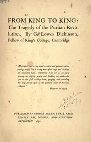 Cover of: From King to King: the tragedy of the Puritan Revolution.