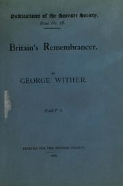 Britain's remembrancer by Wither, George