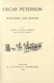 Cover of: Oscar Peterson: ranchman and ranger