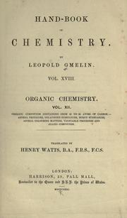 Cover of: Hand-book of chemistry. by Leopold Gmelin