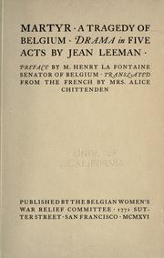 Front cover of Martyr by Jean Leeman