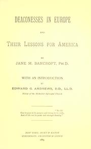 Cover of: Deaconesses in Europe and their lessons for America by Robinson, Jane Marie Bancroft