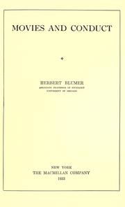 Cover of: Movies and conduct by Herbert Blumer
