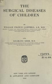Cover of: The surgical diseases of children. by William Francis Campbell