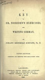 Cover of: A grammar of the German language; Key