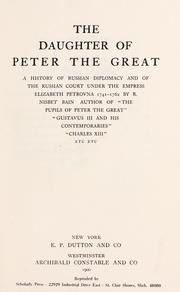 The daughter of Peter the Great by R. Nisbet Bain