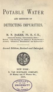 Potable water and methods of detecting impurities by M. N. Baker
