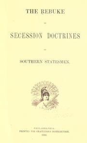 The rebuke of secession doctrines by Southern statesman.