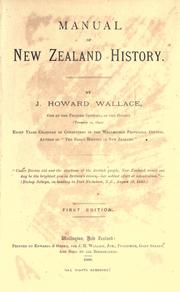 Cover of: Manual of New Zealand history. by John Howard Wallace, John Howard Wallace