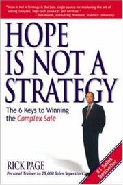 Cover of: Hope is not a strategy by Rick Page