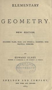 Cover of: Elementary geometry by Edward Olney