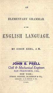 Cover of: An elementary grammar of the English language.