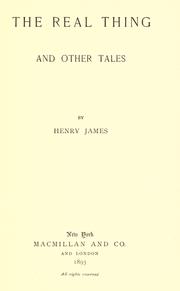 Cover of: The real thing, and other tales by Henry James