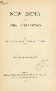 Cover of: New India by Cotton, Henry Sir