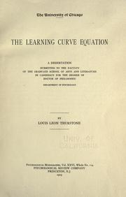 Cover of: The learning curve equation