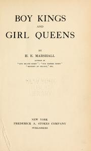 Cover of: Boy kings and girl queens by Henrietta Elizabeth Marshall