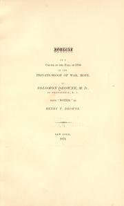 Cover of: Journal of a cruise in the fall of 1780 in the private-sloop of war, Hope by Solomon Drowne