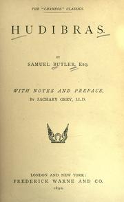 Cover of: Hudibras by Samuel Butler